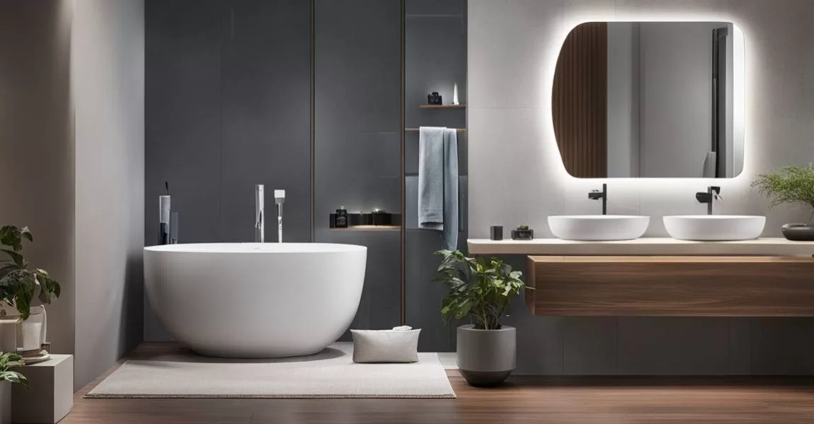 bathroom with smart plumbing fixtures 